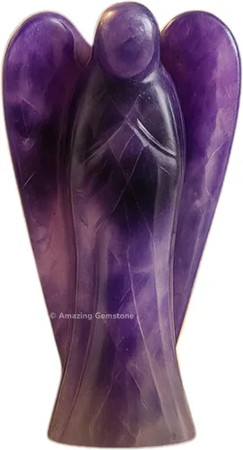 Vista 11 de Ángel de Amatista de Amazing Gemstone - Ángel de Cristal de Amatista y Figuras de Ángel Guardián de Bolsillo de Cristal de Amatista (10 centímetros)