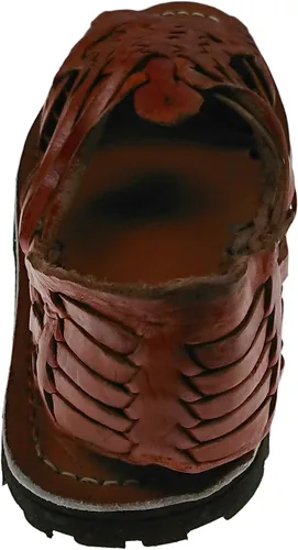 Vista 3 de Chedron de cuero genuino para mujer Huarache Pachuco. Sandalias mexicanas