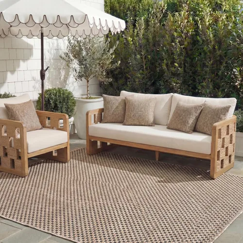 Vista 67 de SAFAVIEH Alfombra Lavable para Exteriores Colección Courtyard - 2'3" x 5', Azul Aqua y Gris, No Desprende Pelusa y Fácil Limpieza, Ideal para Patio