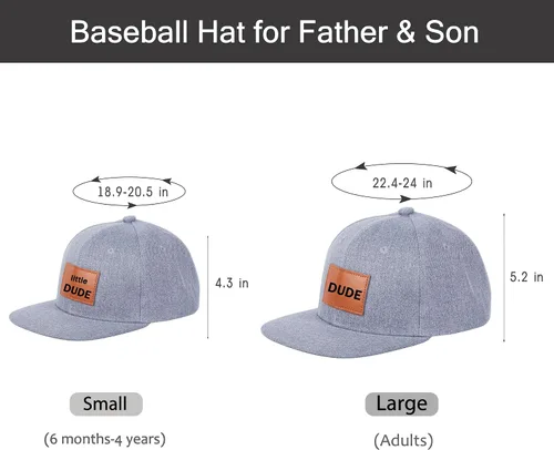 Vista 3 de Sombrero a juego de padre e hijo, para papá, Little Dude - Conjunto ajustable para bebé, regalo para papá e hijo