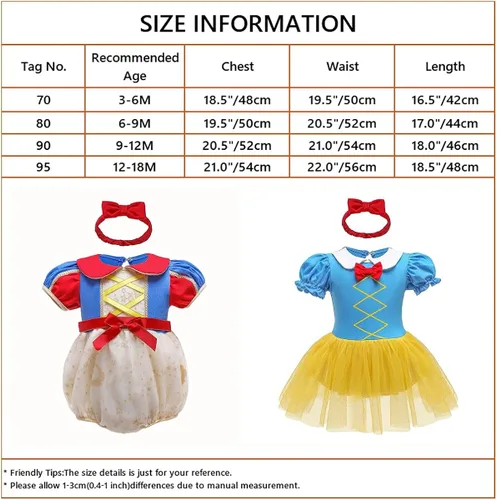 Vista 5 de IZKIZF Disfraz de princesa de Belle Sofía Blancanieves para niñas pequeñas, disfraz de princesa, Navidad, Halloween, mameluco con diadema