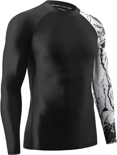 Vista 3 de HUGE SPORTS Serie Wildling Camiseta de protección con protección UV, de secado rápido, con compresión