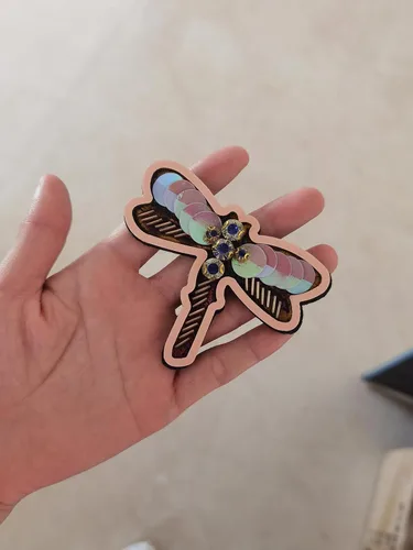 Vista 7 de 5 piezas de parches de cuentas de libélula con diamantes de imitación para coser parche de lentejuelas hecho a mano con cuentas de insectos