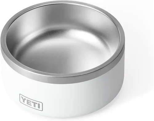 Vista 2 de YETI Boomer 4 - Cuenco antideslizante de acero inoxidable para perros, capacidad para 32 onzas Blanco