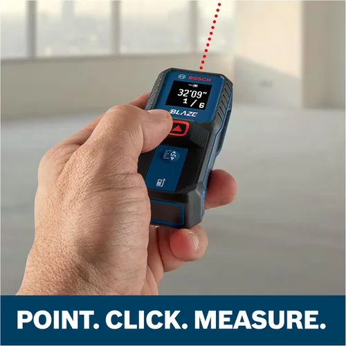 Vista 11 de Bosch GLM100-23 Blaze - Medidor láser de distancia de 100 pies, incluye 2 pilas AA