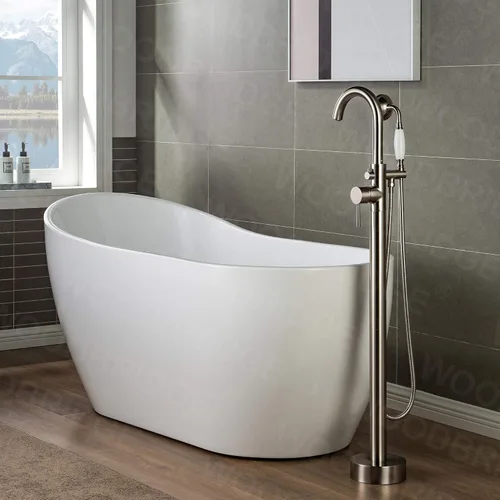 Vista 3 de WOODBRIDGE F0001-BNVT - Grifo de llenado de bañera independiente de una sola manija contemporánea con ducha de mano en acabado de níquel cepillado
