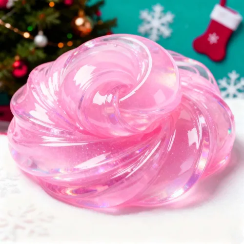 Vista 5 de Slime de Cristal de Navidad Rosa y Verde de 2 Paquetes para Niños, Slime para Medias de Navidad para Niños - Kit de Juguetes de Slime, Regalos