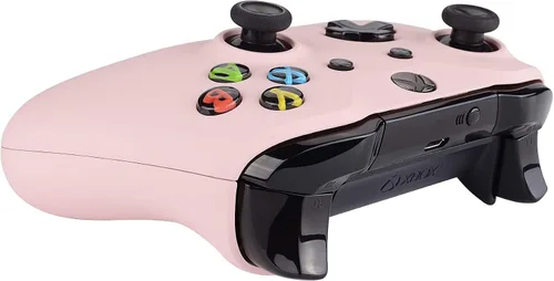 Vista 7 de eXtremeRate Soft Touch Cherry Blossoms Pink Top Shell Front Housing Faceplate Replacement Parts with Side Rails Panel for Xbox One X & One S