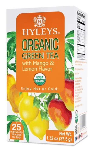 Vista 12 de Hyleys Té verde orgánico sabor a bayas de acai y arándanos - 25 bolsas de té
