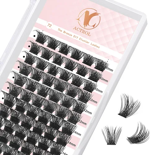 Vista 13 de ACTROL Pestañas de anime con forma de pluma, extensiones de racimo de pestañas naturales de manga individual