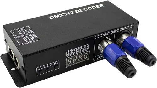 Vista 7 de Controlador LED DMX de alta potencia DMX 512 Decodificador Dimmer Driver DC12V-24V para tira led rgb o luces (1 canal de un solo color (actualizado))