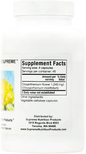 Vista 3 de Supreme Nutrition Vital Guard Supreme, 160 cápsulas vegetarianas de crisantemo puro