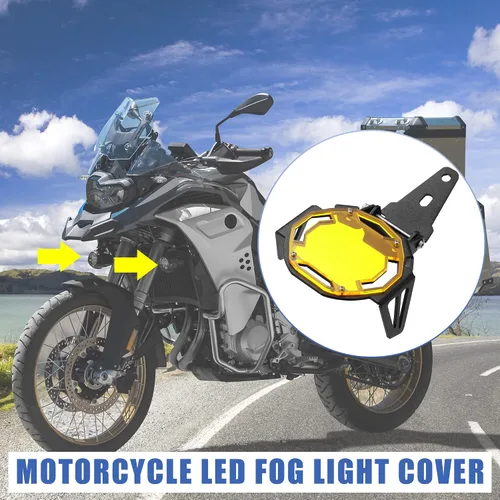 Vista 2 de Motoforti Par de la motocicleta LED antiniebla Protector Guardias OEM Foglight lámpara cubierta para BMW R1200 F800R1250 F850/GS amarillo