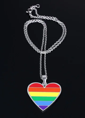 Vista 6 de Hisatan Collar personalizado del orgullo gay para hombres y mujeres, colgante personalizado de la amistad lesbiana, joyería de concientización LGBTQ
