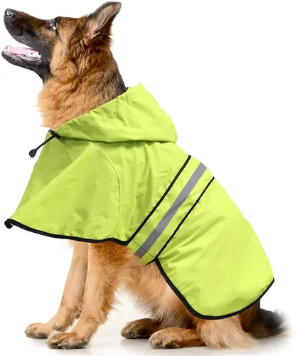 Vista 11 de Impermeables Reflectantes Impermeables para Perros - Chaqueta de Lluvia Ajustable para Cachorros, Chubasqueros Ligeros con Capucha para Perros