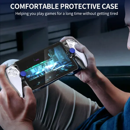Vista 3 de MENEEA Funda protectora para Playstation Portal Remoto, Protector de PC transparente para controlador PS Portal Controller, agarre antideslizante