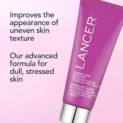 Vista 3 de Lancer Cuidado de la piel Caviar Ácido Lima Peel On the Go, Retinol Facial Chemical Peel with Brightening Glycolic Acid Peel On the Go, Retinol