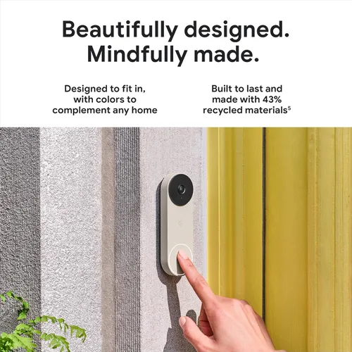 Vista 9 de Google Nest Doorbell (Cable, 2ª generación) - Cámara de timbre de video con cable - Cámara de seguridad para timbre de puerta - Nieve