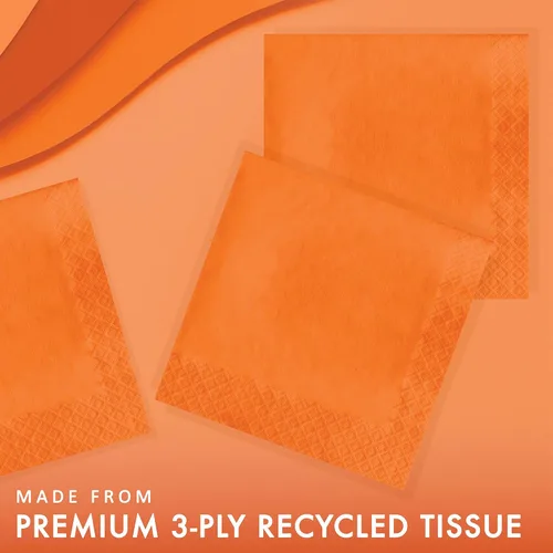 Vista 2 de Creative Converting Servilletas de papel de 3 capas, color naranja Sunkissed, 50