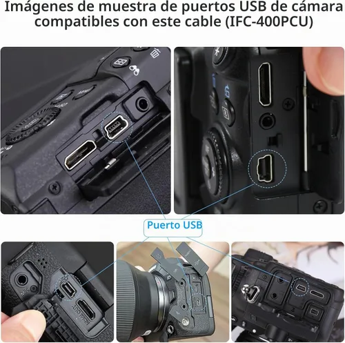 Vista 3 de SCOVEE Vixia - Cable USB para cámaras digitales Canon Rebel/PowerShot/EOS/DSLR/ELPH, cable de transferencia de datos para videocámara Canon Rebel