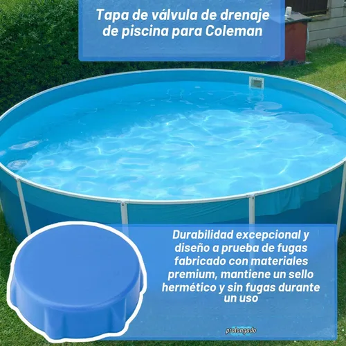 Vista 6 de P01006 - Cubierta de válvula de drenaje compatible con piscinas Coleman P6H1158ASS16 y Bestway, cubierta de válvula de drenaje de piscina, azul