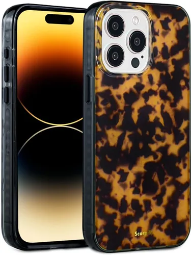 Vista 23 de SCORPIFY Funda para iPhone 15 Pro Max [Compatible con MagSafe] con Diseño de Estampado de Leopardo Guepardo Negro Mate, Linda Funda Magnética