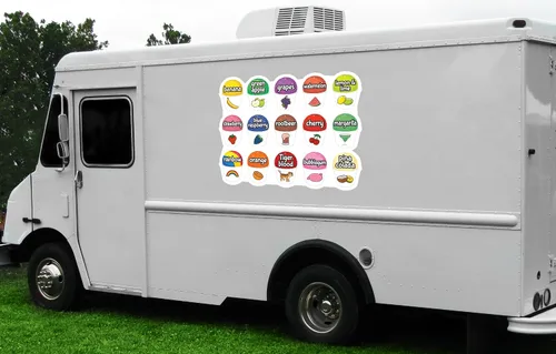 Vista 2 de SNOWCONE - Juego de 15 calcomanías de concesión de 8 pulgadas para carrito de remolque,