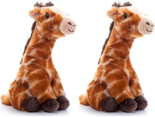 Vista 13 de The Petting Zoo Jirafa de peluche, muñeco de felpa, regalos para niños, colección Wild Onez Babiez Zoo Animals, peluche de jirafa 6 pulgadas