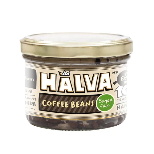 Vista 15 de Halva Kingdom Postre vegano Halva sin azúcar y sésamo abierto Ingredientes saludables, sin gluten, tarro certificado Kosher (granos de café)