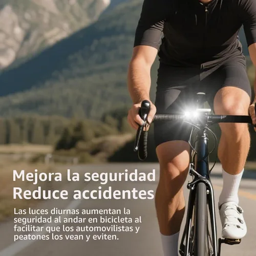 Vista 7 de Luces de bicicleta para conducción nocturna 11+20 modos USB recargable bicicleta 14 LED luz ultra brillante delantera y trasera IPX6 impermeable