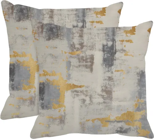 Vista 17 de Britimes Fundas de almohada modernas para decoración del hogar, 16 x 16 pulgadas, juego de 2 fundas de almohada de pintura al óleo abstracta