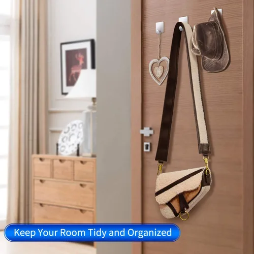 Vista 6 de Perchero de baño para toallas y batas 3M, de acero inoxidable pulido, con autoadhesivo, de Kone, Acero inoxidable, S