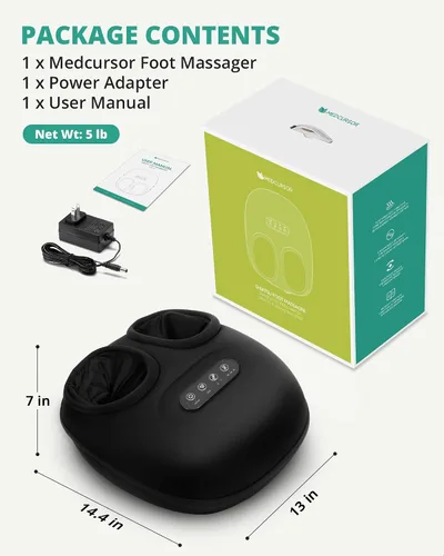 Vista 9 de Medcursor máquina masajeadora de pies con calor, rodamiento, amasado profundo, masajeador de pies shiatsu para proporcionar alivio del dolor, pies
