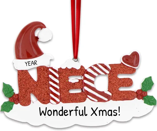 Vista 23 de Adorno de Navidad familiar personalizado – Adornos personalizados para tía, adorno de la mejor tía de la historia, adornos de regalo personalizados