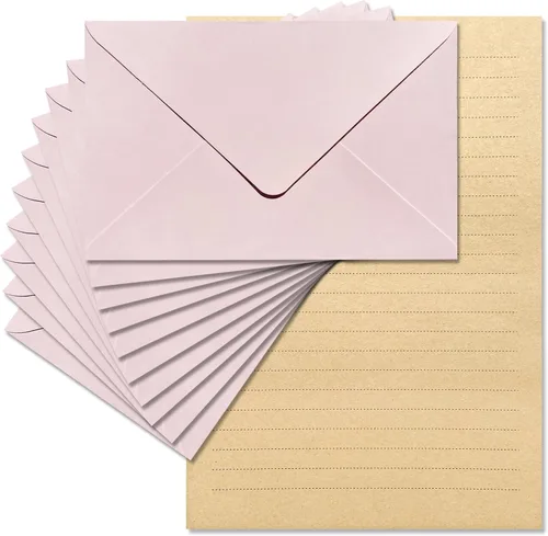 Vista 13 de Tuhangcc Juego de papelería de terciopelo de alta calidad, diseño único con 24 hojas de escritura, 12 sobres (4 x 6), elegante kit de escritura