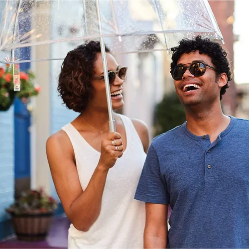 Vista 21 de Totes Adult Clear Bubble Umbrella with Dome Canopy and Lightweight Wind and Rain Protection