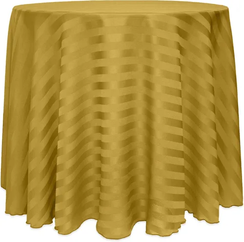 Vista 13 de ULTIMATE TEXTILE Mantel redondo de rayas satinadas de 84 pulgadas color marfil crema