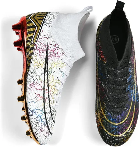 Vista 5 de Dennger Tacos de fútbol para hombre, zapatos de fútbol de alta calidad, zapatos de fútbol AG Spike, zapatillas de deporte cómodas para adultos