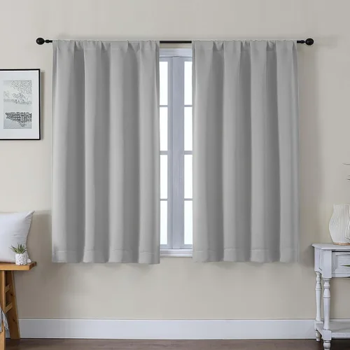 Vista 116 de Gwine Cortinas opacas para dormitorio, 54 pulgadas de largo, paneles de cortina de ventana con aislamiento térmico y reducción de ruido, cortinas