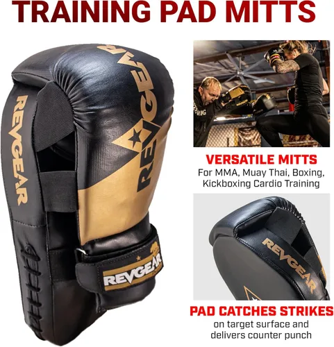 Vista 2 de Revgear Phoenix - Par de guantes y almohadillas de boxeo (todo en uno, objetivo y guante), equipo de boxeo ideal para hombres, mujeres, niños