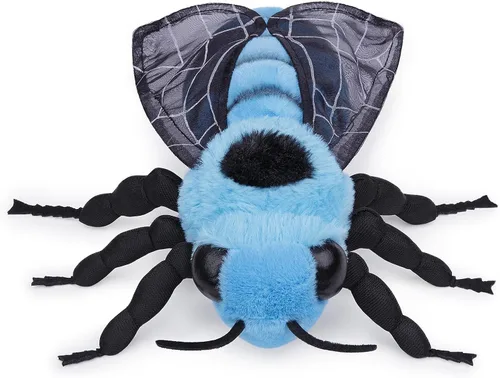 Vista 6 de FRANKIEZHOU Animal de peluche de abeja de simulación de 10 pulgadas, juguete de peluche de abejas azules, juguete suave para niños, decoración