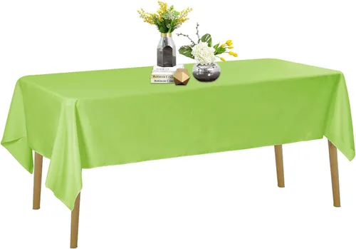 Vista 106 de Mantel de poliéster lavable de 132 pulgadas, resistente a las manchas y a las arrugas, mantel decorativo para mesa de comedor, fiestas de bufé