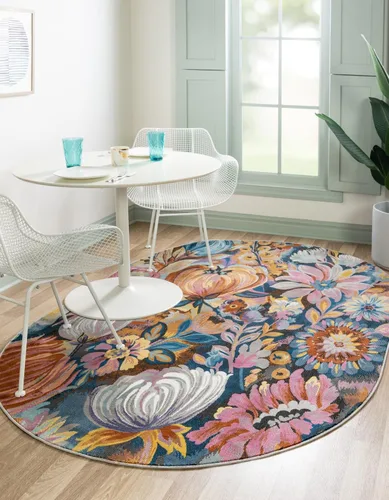 Vista 12 de Unique Loom Blossom Collection - Alfombra rectangular (2 x 3 pies, rectangular, multicolor y negro)