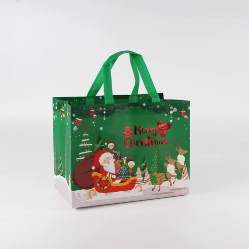 Vista 6 de Venforze 36 bolsas reutilizables de Navidad, bolsas de regalo no tejidas, 12.8 x 9.8 x 6.7 pulgadas
