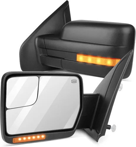 Vista 21 de SCITOO - Espejos retrovisores laterales eléctricos para camioneta Ford F-150 modelos 2004 a 2014, con calefacción y direccionales 2004-2014 F-150