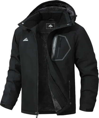 Vista 8 de Chaqueta de esquí impermeable y resistente al viento para hombre, abrigo de invierno con múltiples bolsillos, adecuada para el exterior