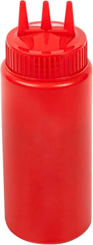 Vista 20 de Paquete de 6 botellas de plástico para apretar, transparentes, 12 onzas, punta de triple dispersión, 2.25 x 2.25 x 6.75 pulgadas por Restaurantware