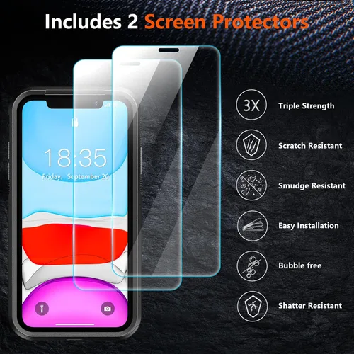 Vista 5 de SPIDERCASE Funda a prueba de golpes para iPhone 11, [protección contra caídas de grado militar de 10 pies], con 2 piezas