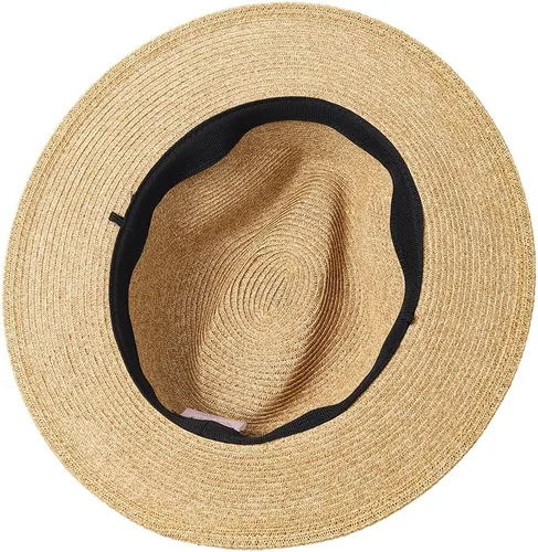 Vista 9 de Nollia Sombrero de vaquero de paja occidental para mujer, sombrero de sol de ala ancha con 3 bandas de cuentas intercambiables, ajuste ajustable