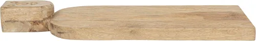 Vista 5 de Cortadora compacta de queso de madera de mango tallada a mano y tabla de cortar con diseño de mango facial y acabado peinado, natural